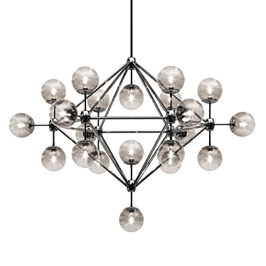 Hexagonal Metal Pendant Chandelier 3D model image 1 