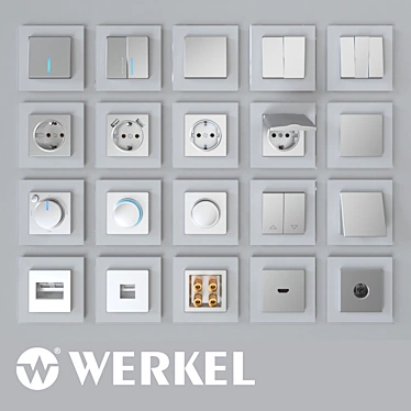 Werkel Silver Electric Switches 3D model image 1 