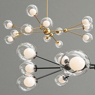 Kaver Shot Chandelier: Modern Design, LED Lights 3D model image 1 