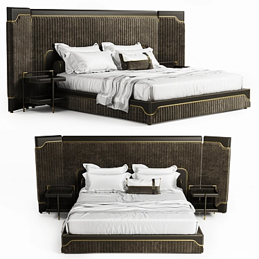 Luxury Leather Quilted Capua Bed 3D model image 1 