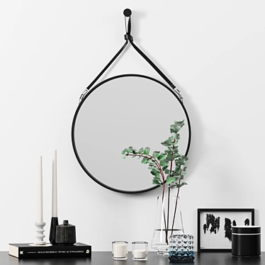 Elegant Eucalyptus Mirror Set 3D model image 1 