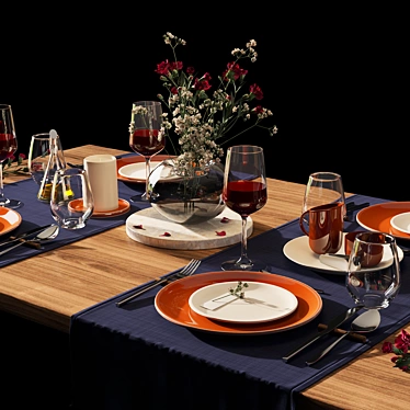 Modern Tableware Set: 3D Models & Materials 3D model image 1 