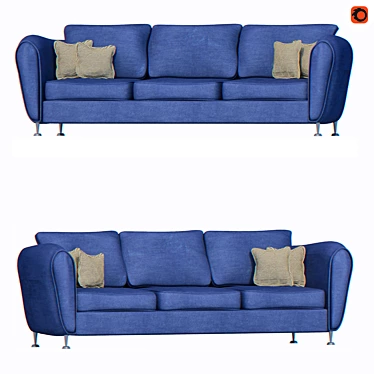 Realistic 3D Model Sofa - Complete with Materials 3D model image 1 