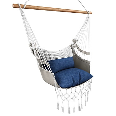 Handmade Macrame Hammock Swing Chair 3D model image 1 