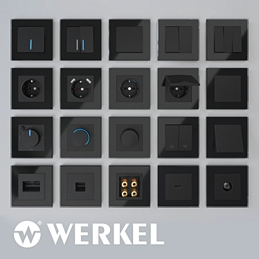Werkel Black Sockets & Switches 3D model image 1 
