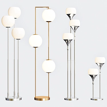 Modern Glass Orb LED Floor Lamp 3D model image 1 