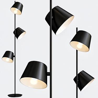 Hemingway 3-Light Floor Lamp: Elegant Illumination for Any Space 3D model image 1 