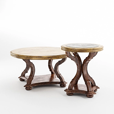 Elegant Archivist Round Cocktail Table 3D model image 1 