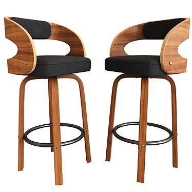 Sleek and Compact Barstool 3D model image 1 