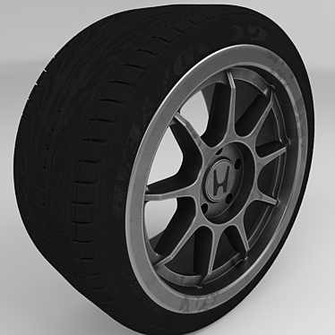 Honda Euro-R 2000 Wheel - High-Poly Model with Textures 3D model image 1 