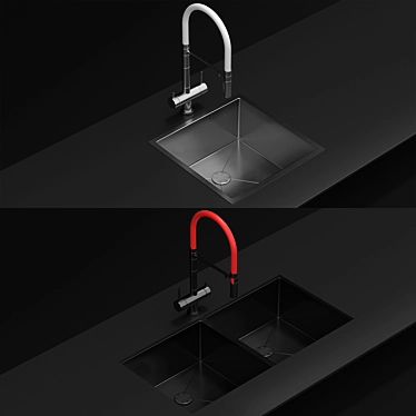 Omoikiri Kanto TAKI Stainless Steel Sink 3D model image 1 