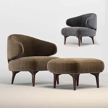 Minotti Aston Armchair: Style Meets Comfort 3D model image 1 