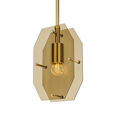 Elegant Brass Pendant Light 3D model image 1 