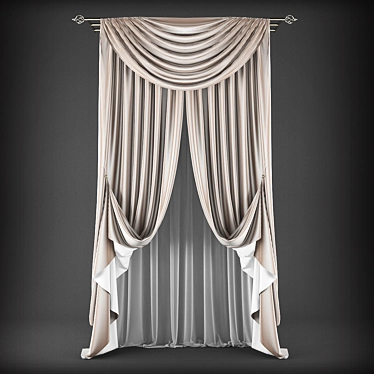 Elegant Polys Curtains 3D model image 1 