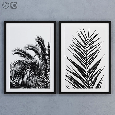 Tropical Palm Leaves Prints 3D model image 1 