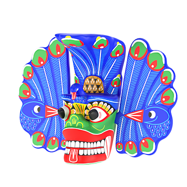 Sri Lankan Mayura Raksha Mask: Traditional Peaceful Prosperity 3D model image 1 