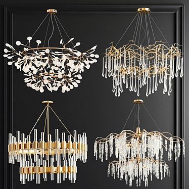 Elegant Double-Tear Chandeliers - Exclusive Collection 3D model image 1 