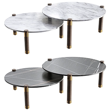 Elegant Marble Tables for Drinks 3D model image 1 