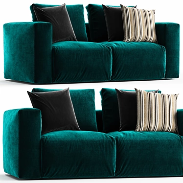 Zanotta Gamma 2-Seater Sofa: Sleek and Comfortable 3D model image 1 
