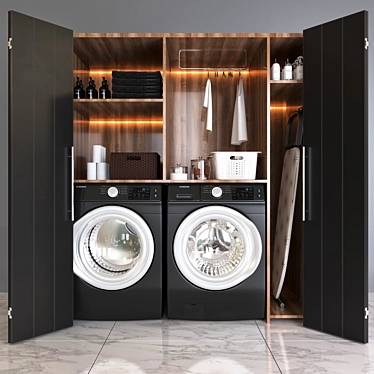 Samsung Laundry Set: Front-Load Washer and Dryer 3D model image 1 