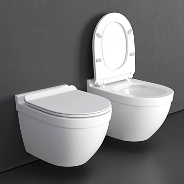 Modern Wall Hung Toilet: Cloud Essence 3D model image 1 