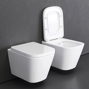 Bild Wall-Hung Toilet: Modern Elegance 3D model image 1 