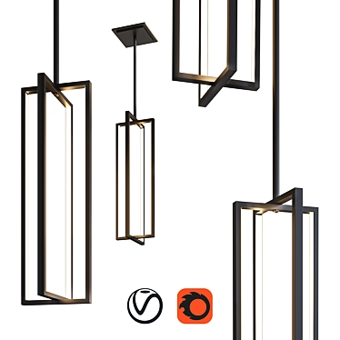 CUBUS Pendant LED Lamp: Sleek and Stylish Lighting Solution 3D model image 1 