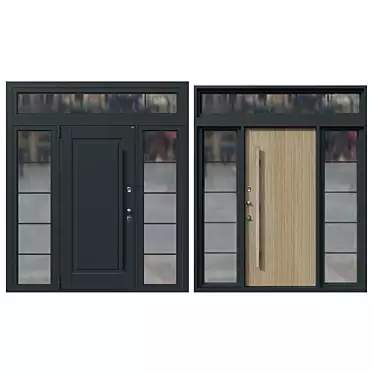 Tech-Enhanced Secure Doors: Om Shweda 3D model image 1 