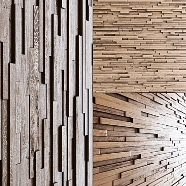 Title: Wooden Wall Rail: Long and Sturdy 3D model image 1 