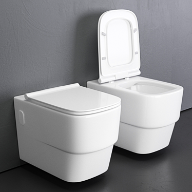 Sleek & Compact Wall Toilet 3D model image 1 