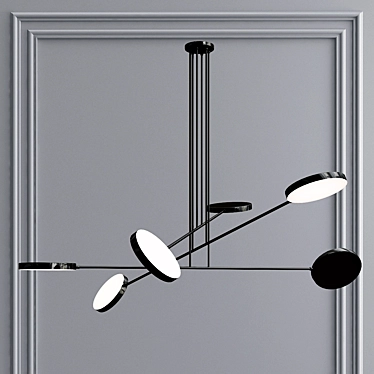 Modern Acrylic and Metal LED Chandelier 3D model image 1 