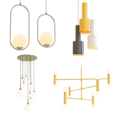 Modern Pendant Light Collection 3D model image 1 