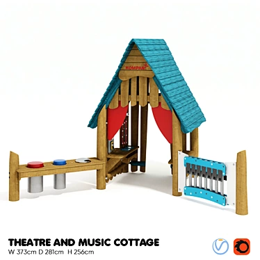 Kompan Theatre & Music Cottage - Immersive Play Experience 3D model image 1 