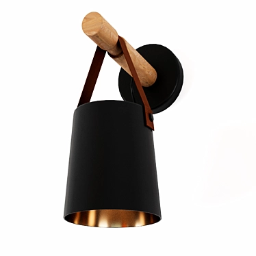 Nordic Wood Wall Lantern 3D model image 1 