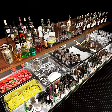 Alcohol. Pub, bar, cocktail, ice, whiskey, vodka, wine, bar counter