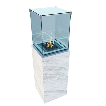 Sleek Neocube Outdoor Fireplace 3D model image 1 