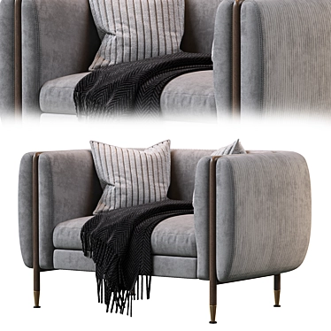 BARLOW 2019 Armchair: Elegant, Comfortable, and Stylish! 3D model image 1 