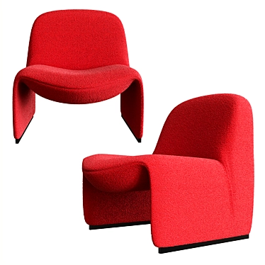 Vintage Red Alky Chair by Giancarlo Piretti 3D model image 1 