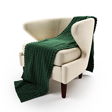 Elegant Sophia Plaid Accent Chair 3D model image 1 