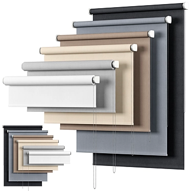 Blackout Roller Blind | Adjustable Sizes & Colors 3D model image 1 