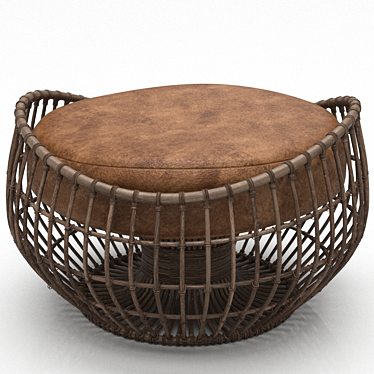 Natural Bamboo Wicker Chair 3D model image 1 