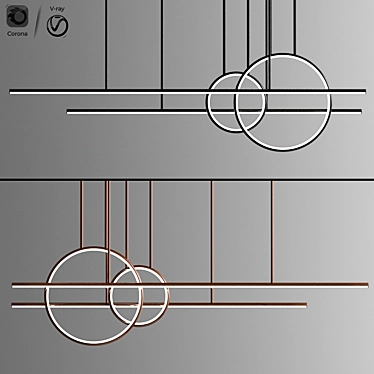 Chute Calypso Linear Suspension: Sleek and Stylish Lighting Solution 3D model image 1 