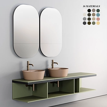 Ceramica Cielo Multiplo Vanity Set 3D model image 1 