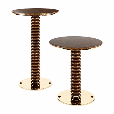 Elegant Walnut Coffee Table 3D model image 1 