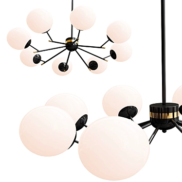 Elegant Glass Ball Chandelier 3D model image 1 