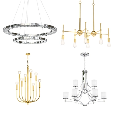 Modern Chandelier Collection: Set135 3D model image 1 