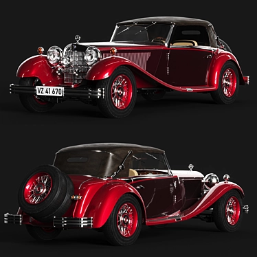 Classic Luxury: Mercedes 380 Cabrio 3D model image 1 