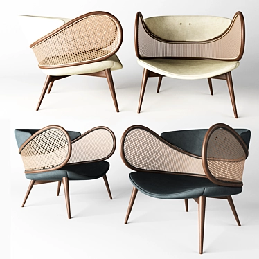 Elegant Mudhif Armchair | Luxury Seating 3D model image 1 