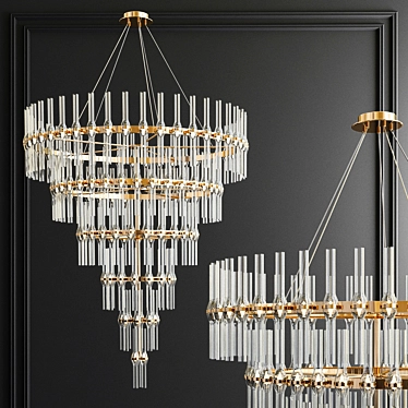 Elegant Cosmic Glow: Sirius Chandelier 3D model image 1 