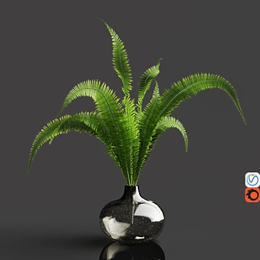 Bubble Glass Vase: H18 Gray Tinted 3D model image 1 